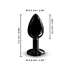 Металева анальна пробка з кристалом Dorcel Diamond Plug Black S