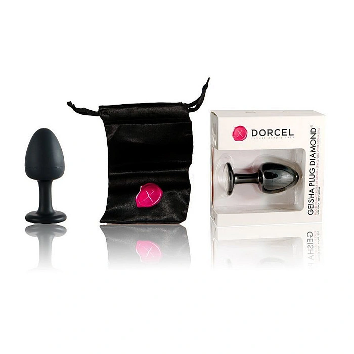 Анальная пробка Dorcel Geisha Plug Diamond L с шариком внутри, создает вибрации, макс. диаметр 4 см