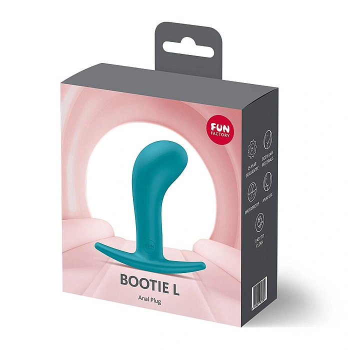 Анальная пробка Fun Factory BOOTIE L Aquamarine, диаметр 3,8 см, тонкий ограничитель