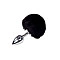 Металлическая анальная пробка Кроличий хвостик Alive Fluffy Plug S Black, диаметр 2,8 см