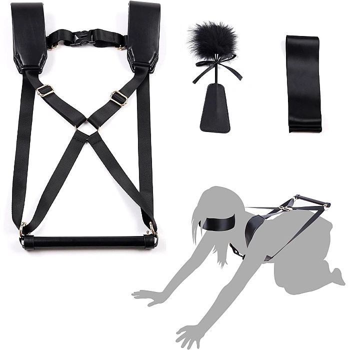 БДСМ-набор LOCKINK YEAHWOW Black Doggy Style Saddle set