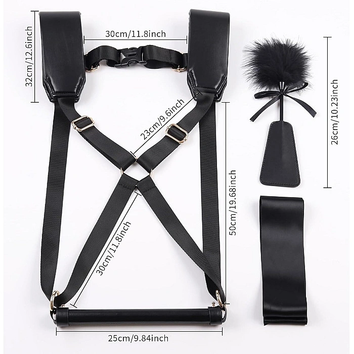 БДСМ-набор LOCKINK YEAHWOW Black Doggy Style Saddle set