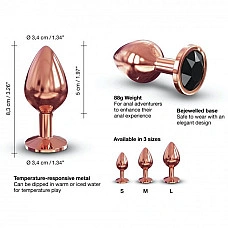 Металева анальна пробка із прикрасою у вигляді кристалу Dorcel - Diamond Plug Rose Gold M