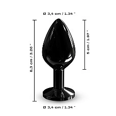 Металева анальна пробка з кристалом Dorcel Diamond Plug Black M