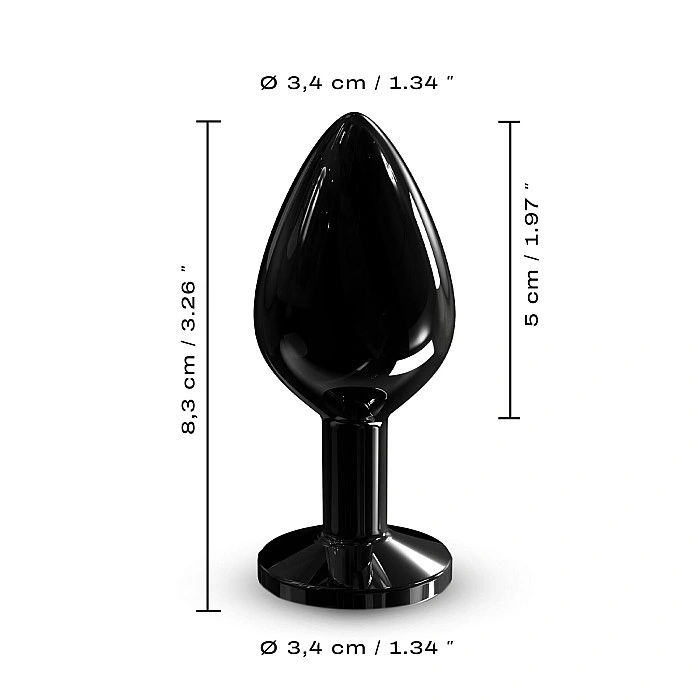 Металлическая анальная пробка с кристаллом Dorcel Diamond Plug Black M