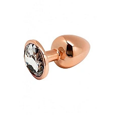 Металева анальна пробка Wooomy Tralalo Rose Gold Metal Plug Size L, діаметр 4 см, довжина 9 см