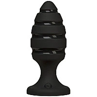 Анальный плаг со спиральным каналом Doc Johnson Platinum Premium Silicone - The Blast - Black