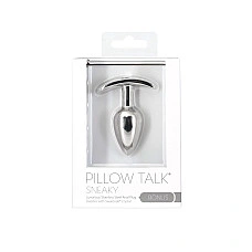 Анальна пробка Pillow Talk Sneaky Luxurious Stainless Steel Anal Plug із кристалом Swarovski