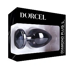Металева анальна пробка з кристалом Dorcel Diamond Plug Black L