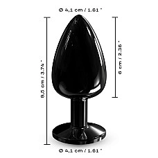 Металева анальна пробка з кристалом Dorcel Diamond Plug Black L