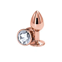 Анальная пробка NS Novelties Rear Assets - Rose Gold - Small - Clear