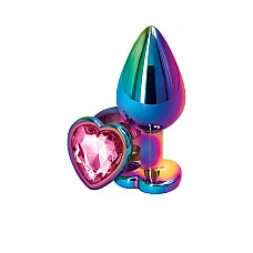 Анальна пробка NS Novelties Rear Assets - Multicolor Heart - Medium - Pink