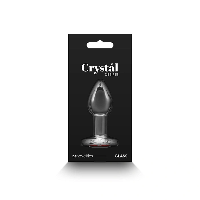 Стеклянная анальная пробка NS Novelties Crystal - Desires - Red Heart - Small