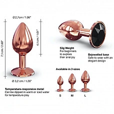 Металева анальна пробка із прикрасою у вигляді кристалу Dorcel - Diamond Plug Rose Gold S