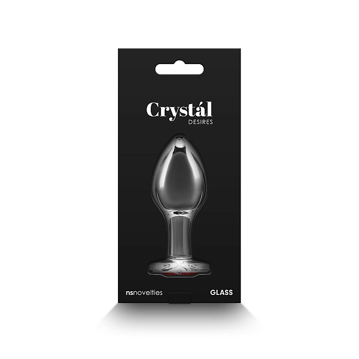 Стеклянная анальная пробка NS Novelties Crystal - Desires - Red Heart - Medium