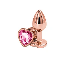 Анальная пробка NS Novelties Rear Assets - Rose Gold Heart - Small - Pink