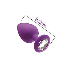 Анальная пробка с кристаллом MAI Attraction Toys №48 Purple, длина 8,2см, диаметр 3,5см