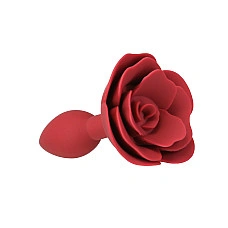 Силіконова анальна пробка Lux Active с розой - Red Rose Silicone Anal Plug