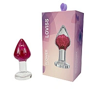 Роскошная анальная пробка Loviss Gomphrena Globosa Anal Plug с настоящим амарантом внутри