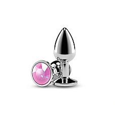 Анальна пробка NS Novelties Rear Assets - Silver - Small - Pink Gem