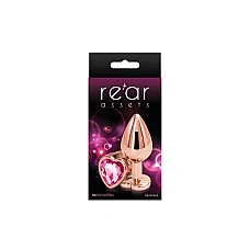 Анальна пробка NS Novelties Rear Assets - Rose Gold Heart - Medium - Pink