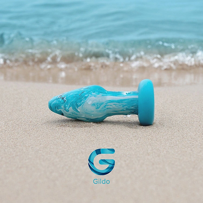 Стеклянная анальная пробка Gildo Ocean Curl, макс. диаметр 4 см