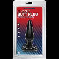 Анальная пробка Doc Johnson Smooth Classic Medium - Black, макс. диаметр 4,2см