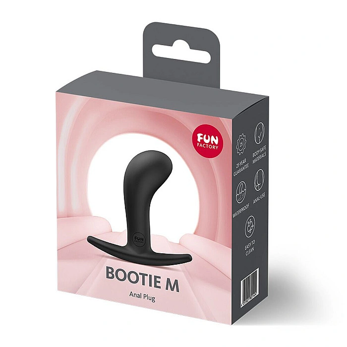 Анальная пробка Fun Factory BOOTIE M Black, диаметр 3,3 см, тонкий ограничитель