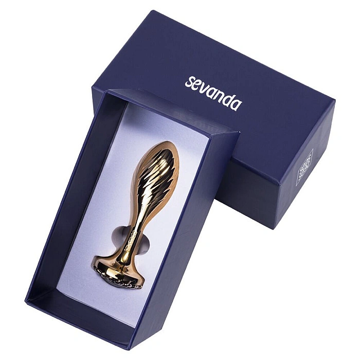 Металлическая анальная пробка LOCKINK SEVANDA Pearl Pear-shape Anal Plug, с искусственной жемчужиной