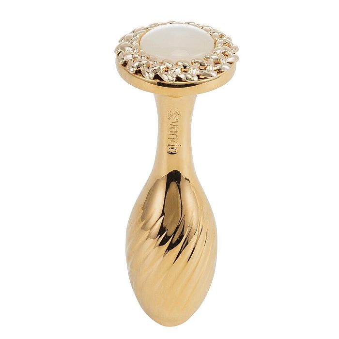 Металлическая анальная пробка LOCKINK SEVANDA Pearl Pear-shape Anal Plug, с искусственной жемчужиной