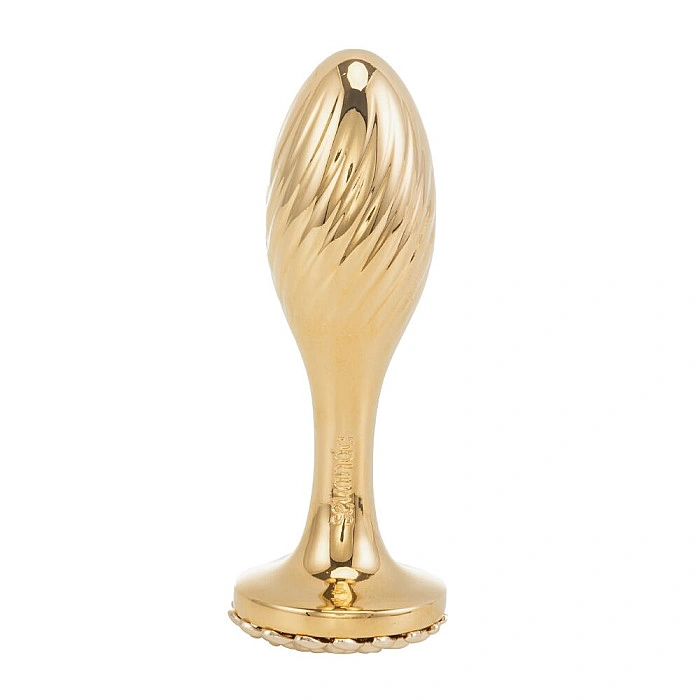 Металлическая анальная пробка LOCKINK SEVANDA Pearl Pear-shape Anal Plug, с искусственной жемчужиной