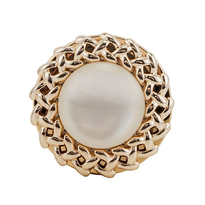 Металлическая анальная пробка LOCKINK SEVANDA Pearl Pear-shape Anal Plug, с искусственной жемчужиной