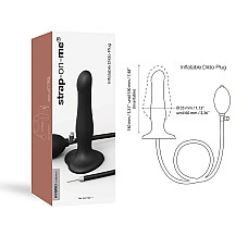 Надувний фалоімітатор Strap-On-Me INFLATABLE DILDO PLUG - NOIR, кулька всередині, діаметр до 6 см