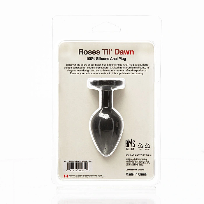 Анальная пробка BMS Roses Til’ Dawn Silicone Anal Plug Medium