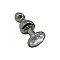 Металлическая анальна пробка Wooomy Lollypop Double Ball Metal Plug M, диаметр 3,1 см, длина 9,4 см
