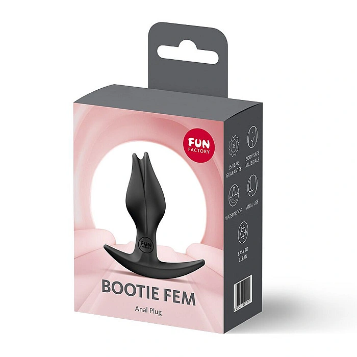 Анальная пробка Fun Factory BOOTIE FEM Black, в виде бутона, диаметр 2,9 см, тонкий ограничитель