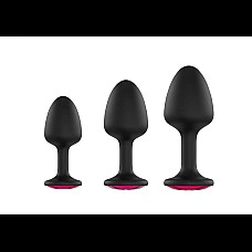 Анальна пробка Dorcel Geisha Plug Ruby M з кулькою всередині, створює вібрації, макс. діаметр 3,2см