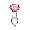 Стеклянная анальная пробка Pillow Talk Rosy Luxurious Glass Anal Plug, ⌀3,3 см, вибропуля в подарок