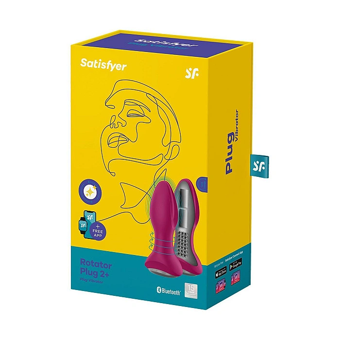 Анальная смарт вибропробка с жемчужным массажем Satisfyer Rotator Plug 2+ Violet