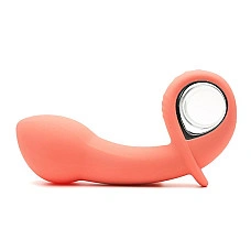 Анальный вибратор KISTOY Klein Orange с надувающимся кончиком, unisex, диаметр 35-50мм