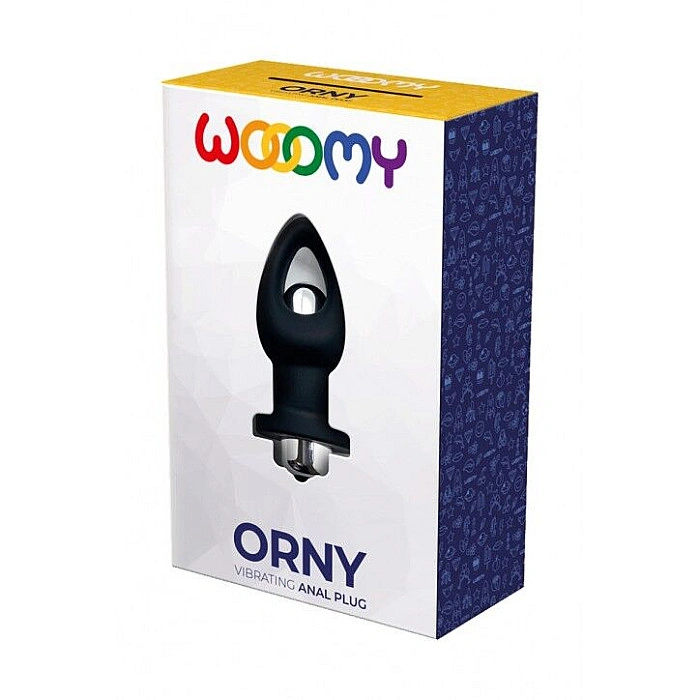 Анальная пробка Wooomy Orny со съемной вибропулей, 1 режим вибрации, диаметр 3,6 см, длина 8,4 см