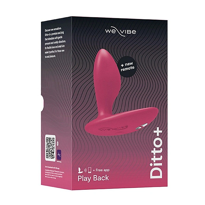 Анальная смарт-вибропробка We-Vibe Ditto+ Cosmic Pink, 10 режимов, пульт ДУ