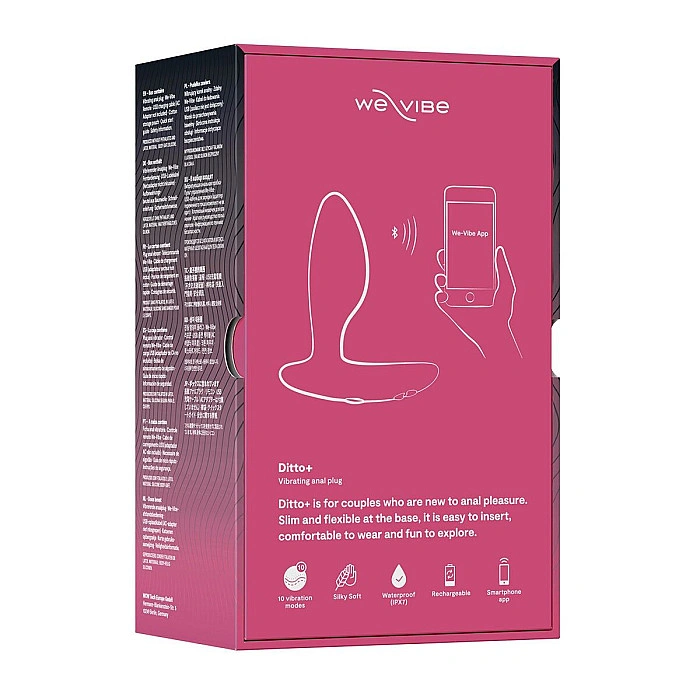 Анальная смарт-вибропробка We-Vibe Ditto+ Cosmic Pink, 10 режимов, пульт ДУ
