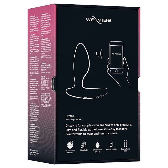 Анальная смарт-вибропробка We-Vibe Ditto+ Satin Black с пультом ДУ
