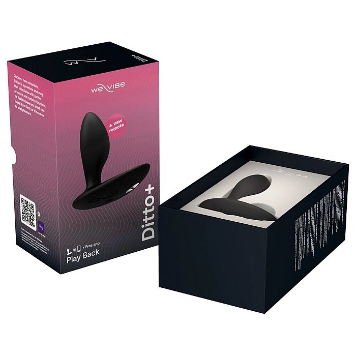 Анальная смарт-вибропробка We-Vibe Ditto+ Satin Black с пультом ДУ