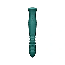 Смарт пульсатор-кролик с вибрацией Zalo Mose 2 Turquoise Green, подогрев до 42°C, кристалл Swarovski