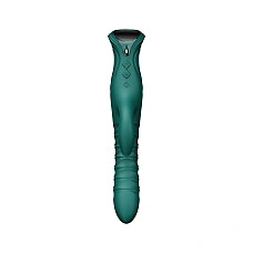 Смарт пульсатор-кролик с вибрацией Zalo Mose 2 Turquoise Green, подогрев до 42°C, кристалл Swarovski