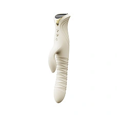 Смарт пульсатор-кролик с вибрацией Zalo Mose 2 Ivory White, подогрев до 42 °C, кристалл Swarovski