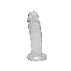 Прозрачный фаллоимитатор Alive Jelly Dildo Majestic, TPE, присоска, диаметр 3,7 см, длина 14,7 см