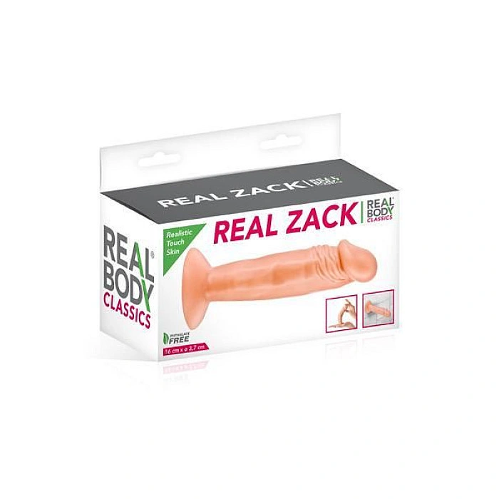 Фаллоимитатор Real Body - Real Zack Flesh, TPE, диаметр 3,7см